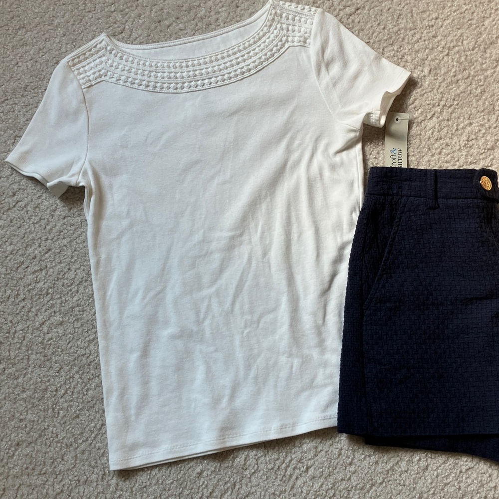 Croft & Barrow petite White Textured Top